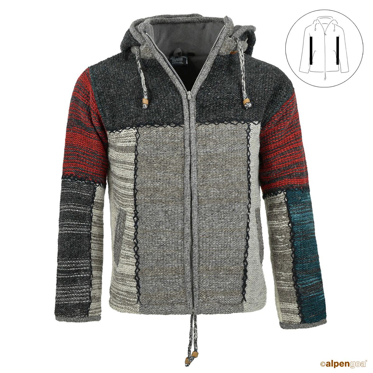 Wolljacke Modell Lennox Vorderseite